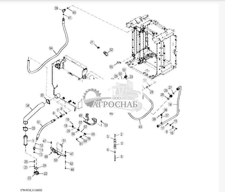 Main Hydraulic Lines and Fittings without Joystick Steer 
